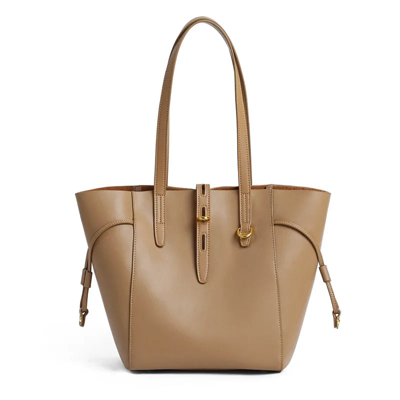 Genuine Leather Women's Large Capacity Shoulder Bag armpit bag Ladies Commuter Shopper Bags High Quality Luxury Handbag Big tote