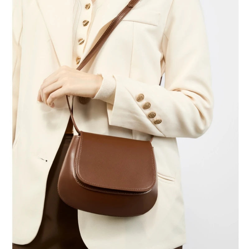 2026 Genuine leather Underarm cowhide handbags women vintage shoulder bag luxury bags womens high quality