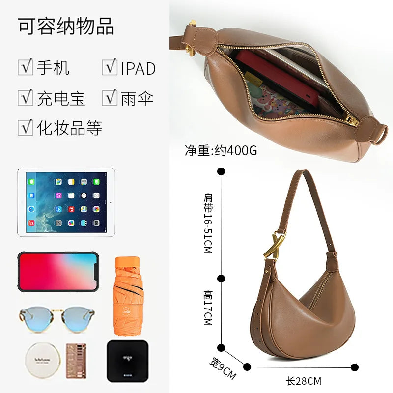 Luxury Brand Designer Crossbody Bag High Quality 100% Genuine Leather Women's Tote Bag Women Shoulder Cowhide Female Handbags