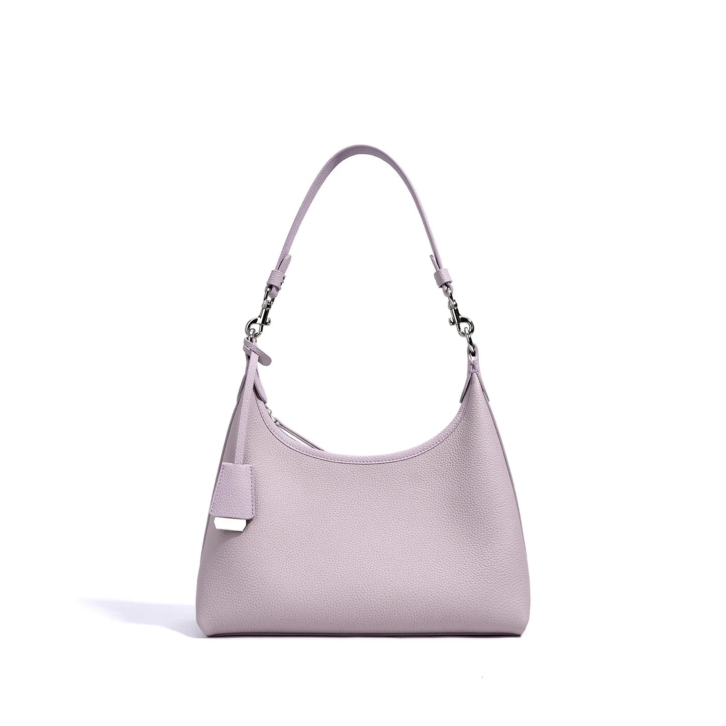 New 2026 Spring Light Blue Violet Color Simple Tote Genuine Cow Leather Women Handbag Fashion Commuting Ladies Shoulder Bag