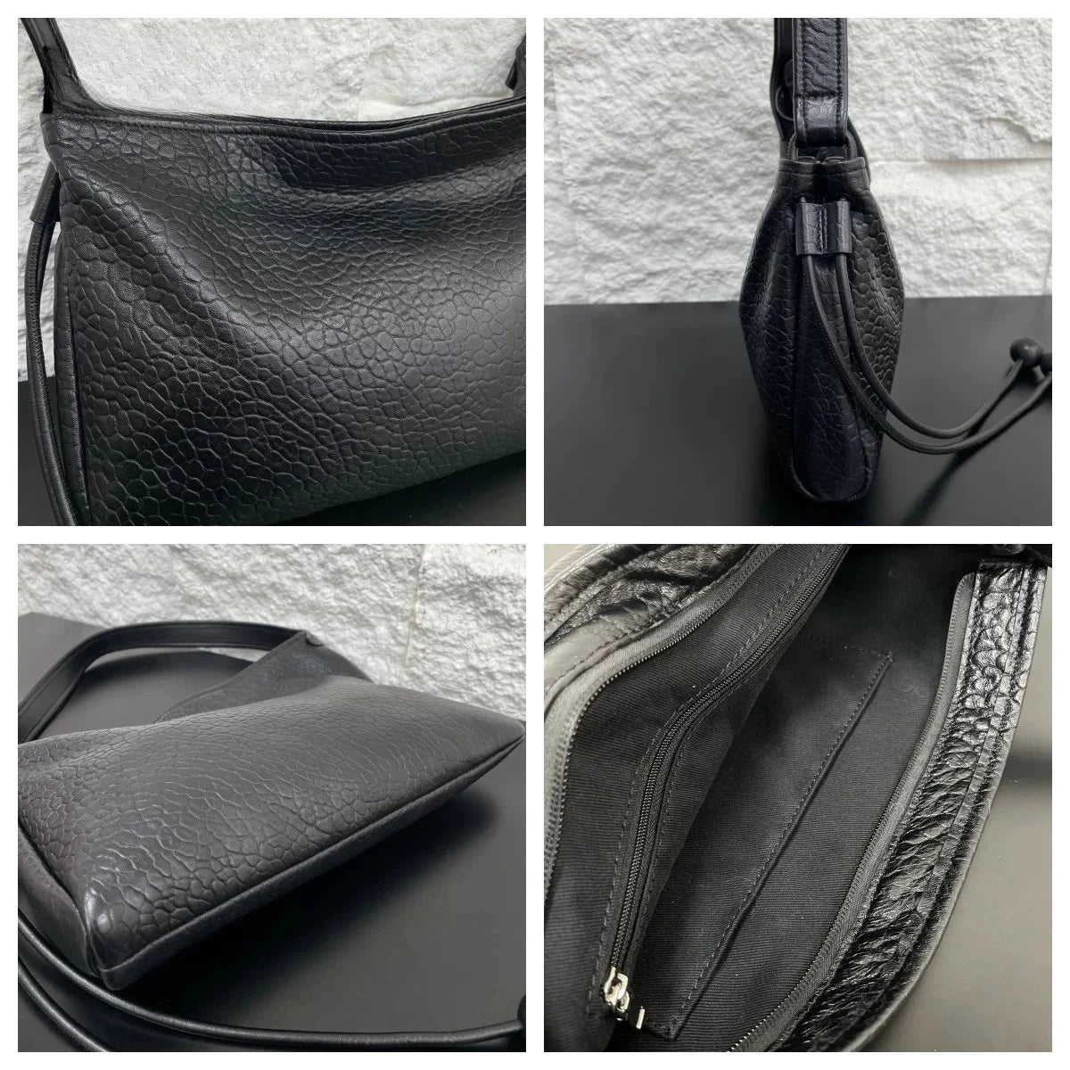 Niche Stylish A Sense of Ease Elephant Pattern Croissant Tote Luxury Real Leather Sheepskin Women Flap Messenger Bag Thin