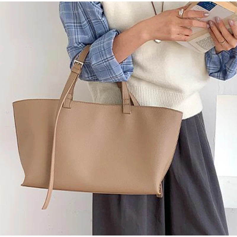 Casual Soft Tote Soft Leather Shoulder Bags For Women Large Shopper Purses Women's Hand-held Design Handbags And Purses