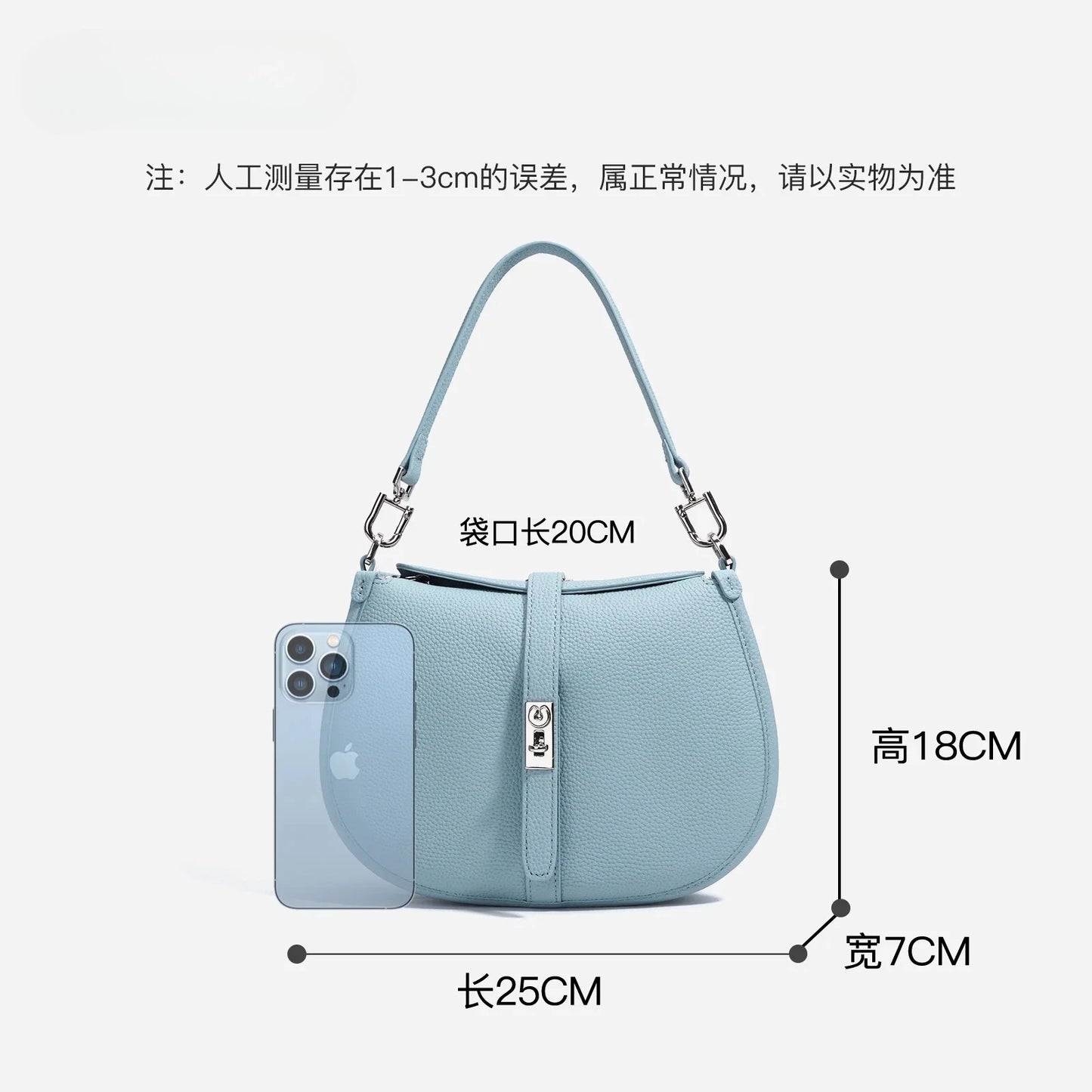 2026 Cow Leather Women Messenger Bag Daily Casual Hand Bag New Simple Summer Flap Cover Bag Blue Pink Color Real