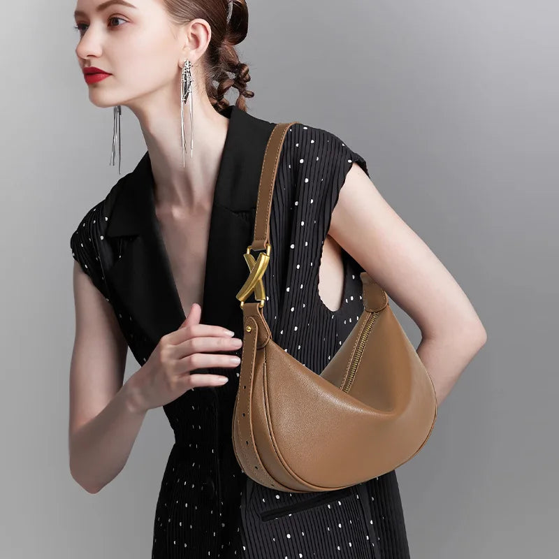 Luxury Brand Designer Crossbody Bag High Quality 100% Genuine Leather Women's Tote Bag Women Shoulder Cowhide Female Handbags