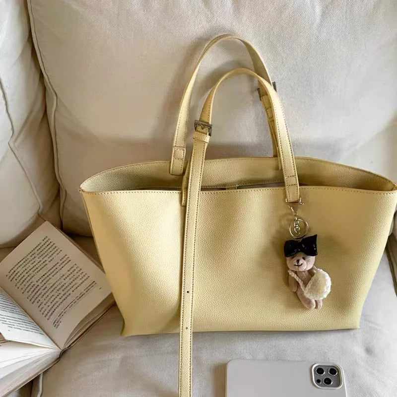 Casual Soft Tote Soft Leather Shoulder Bags For Women Large Shopper Purses Women's Hand-held Design Handbags And Purses