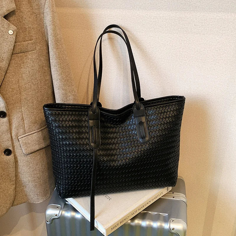 Top Handle Tote Bag Woven Bag For Women 2026 High-end Look Perfect For Vacation Shopping Bags Commuting Underarm Shoulder Bag