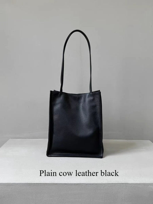 Retro Simple Normcore Kakhi Red Color Shopping Tote High-end Thick Suede / Cow Leather Women Handbag Underarm Purse