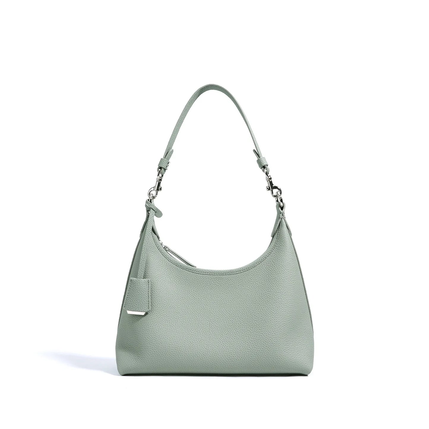 New 2026 Spring Light Blue Violet Color Simple Tote Genuine Cow Leather Women Handbag Fashion Commuting Ladies Shoulder Bag