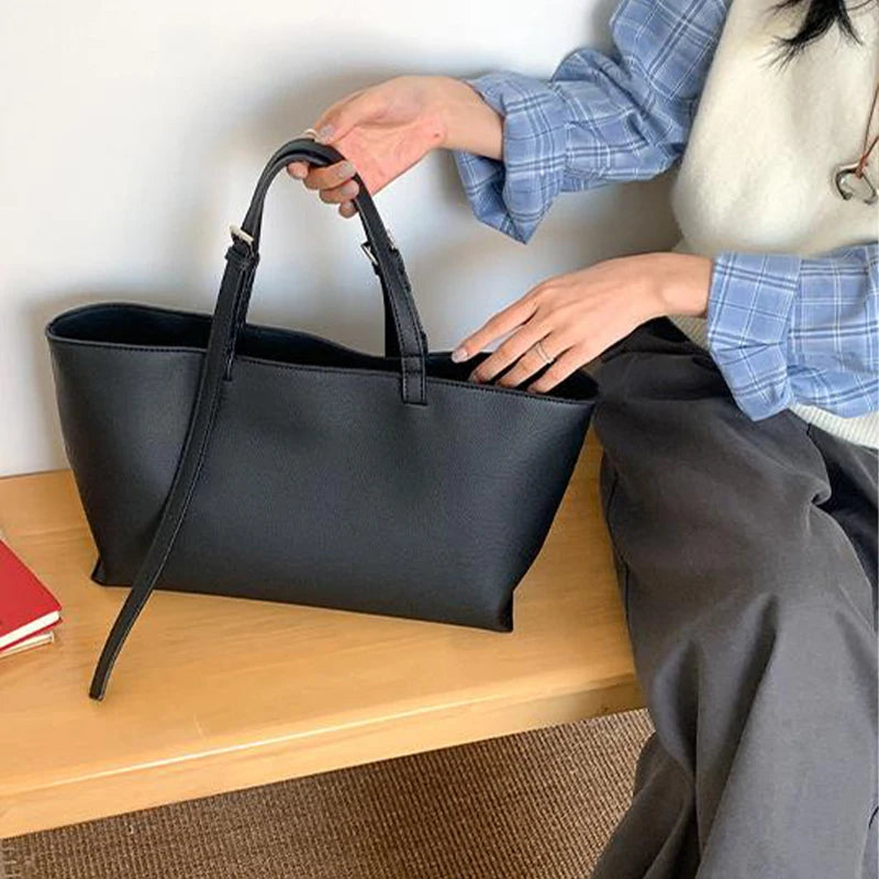 Casual Soft Tote Soft Leather Shoulder Bags For Women Large Shopper Purses Women's Hand-held Design Handbags And Purses