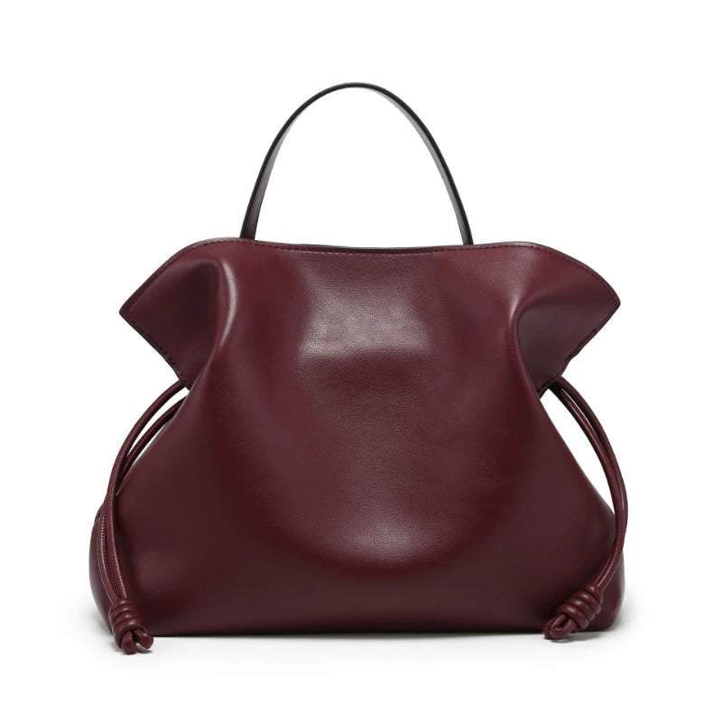 Designer Pleated Cloud Bucket Bag Women's Large Capacity Shoulder Crossbody Drawstring Tote Premium Pu Leather Stylish Handbag