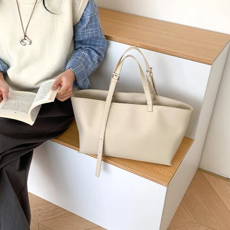 Casual Soft Tote Soft Leather Shoulder Bags For Women Large Shopper Purses Women's Hand-held Design Handbags And Purses