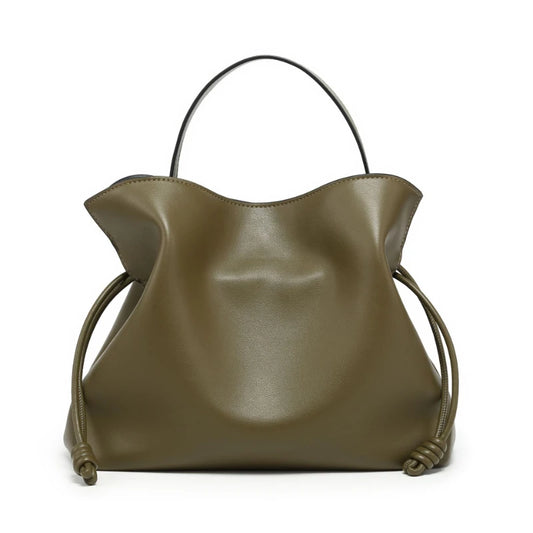 Designer Pleated Cloud Bucket Bag Women's Large Capacity Shoulder Crossbody Drawstring Tote Premium Pu Leather Stylish Handbag